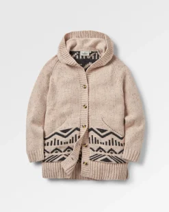 Snoozle Recycelter gestrickter Kapuzencardigan - Hafermehl