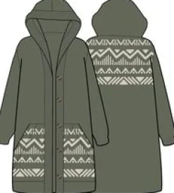Snoozle Recycelter gestrickter Kapuzencardigan - Regenwald