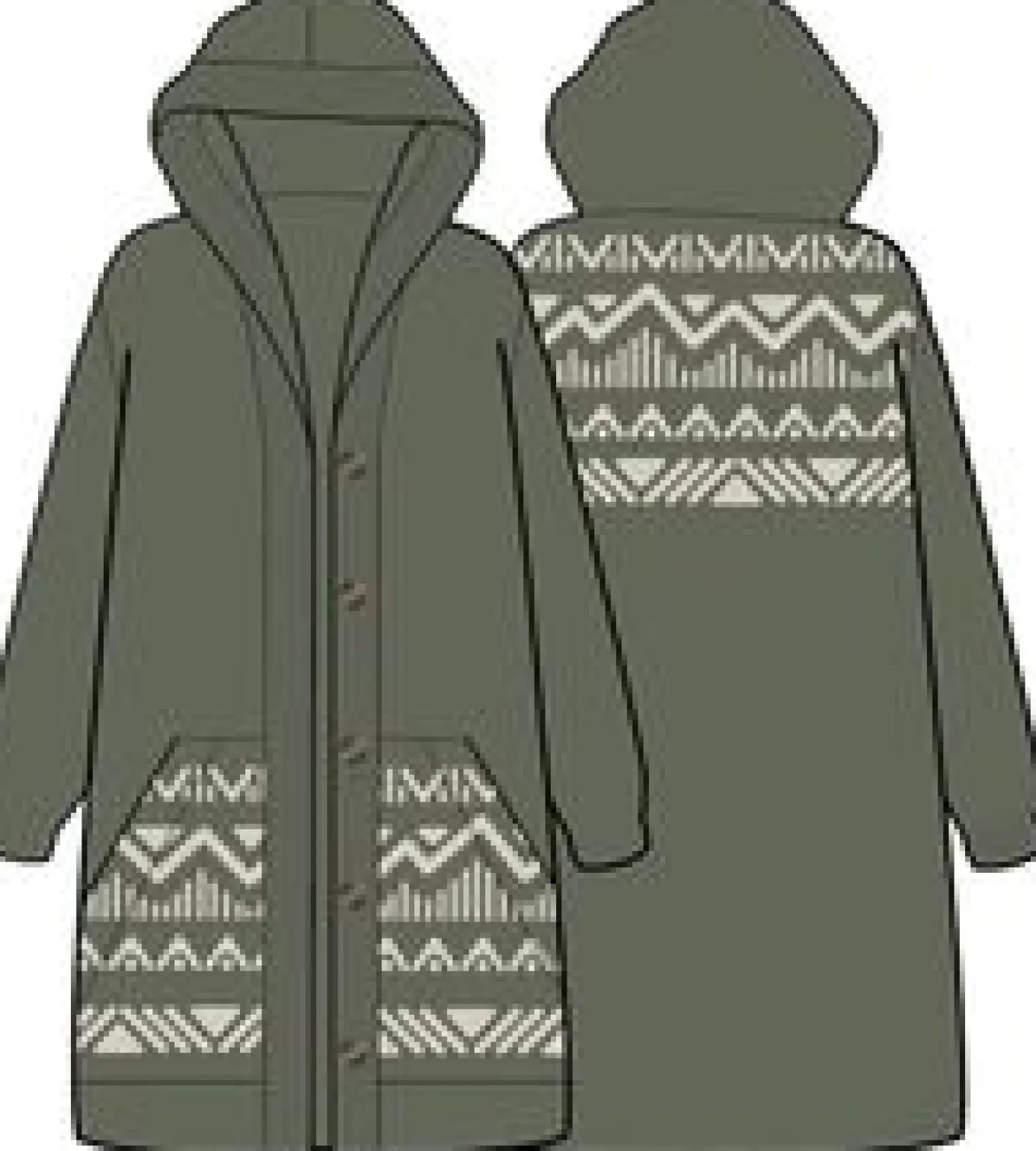 Snoozle Recycelter gestrickter Kapuzencardigan - Regenwald