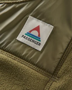 Snow Lodge recyceltes Polar-Fleece-Kapuzenoberteil - Khaki