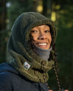 Snowdrift Recyceltes Fleece-Kapuzenoberteil - Khaki