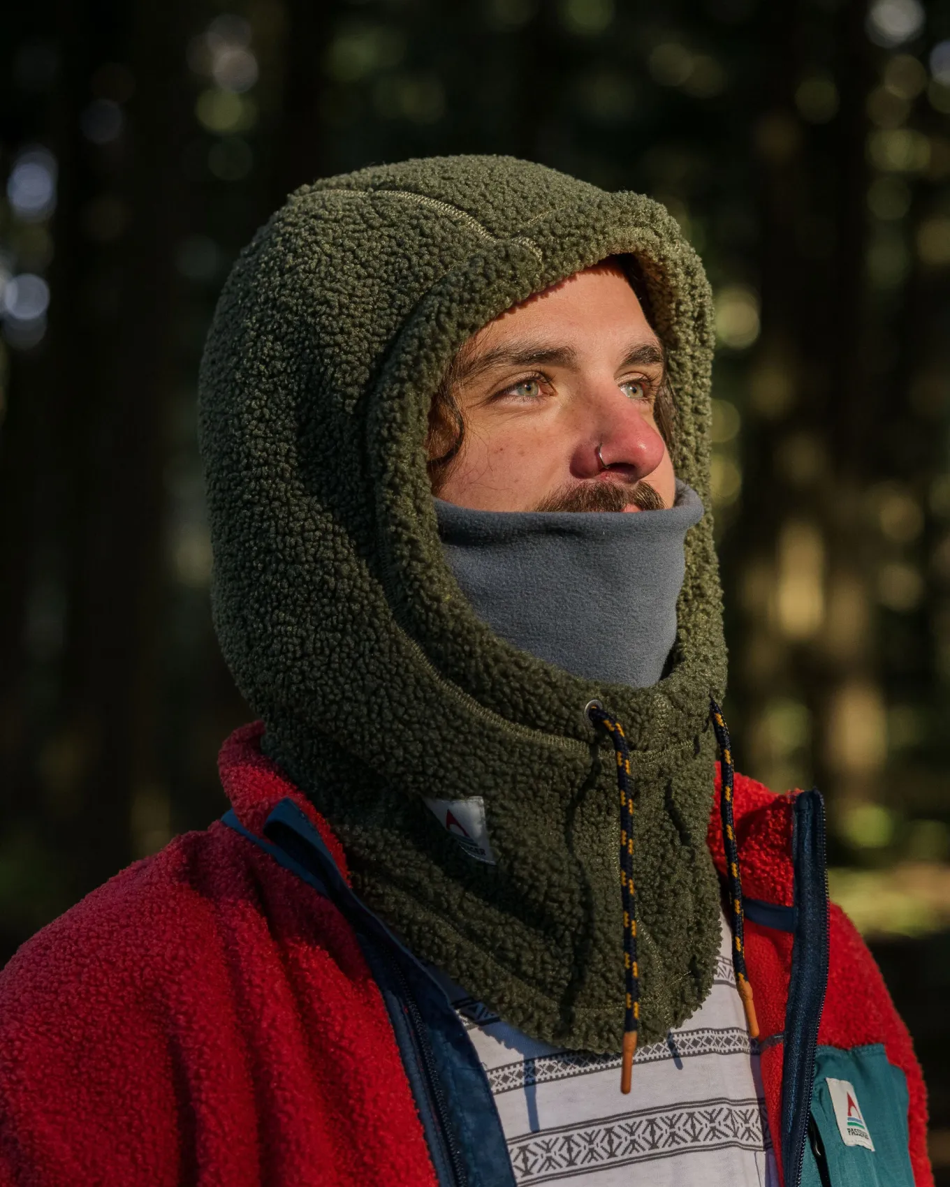 Snowdrift Recyceltes Fleece-Kapuzenoberteil - Khaki