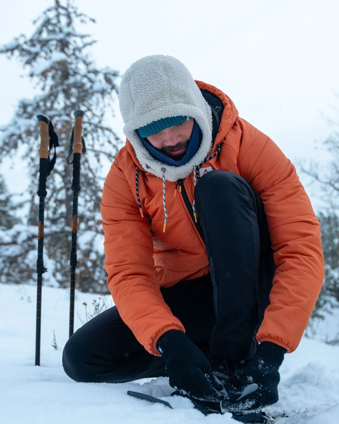 Snowdrift recyceltes Polarfleece Kapuzenpullover - Birke