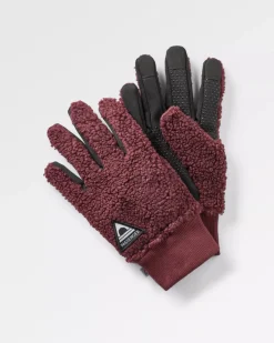 Snowfall 2.0 recycelte Sherpa-Handschuhe - Weinrot