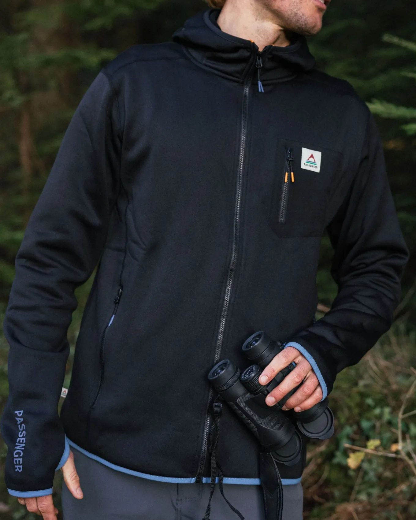 Solitude Recycelter Polartec® Fleece Kapuzenpullover - Schwarz