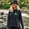 Sorrento recyceltes aktives Langarm-T-Shirt - Schwarz