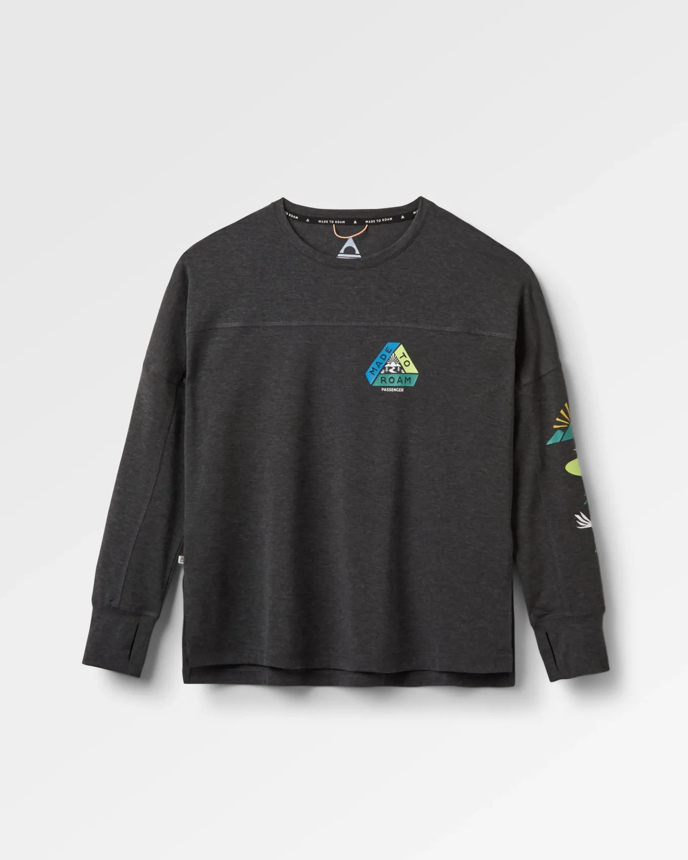 Sorrento recyceltes aktives Langarm-T-Shirt - Schwarz