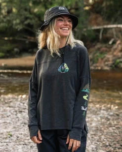 Sorrento recyceltes aktives Langarm-T-Shirt - Schwarz
