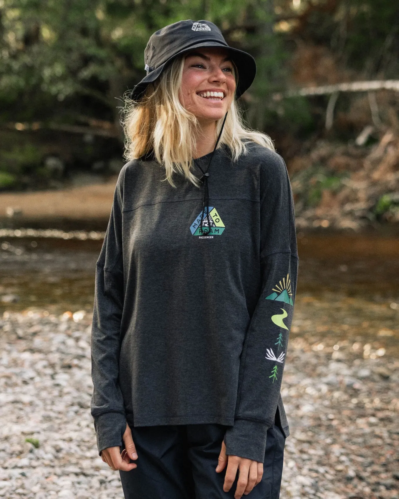 Sorrento recyceltes aktives Langarm-T-Shirt - Schwarz