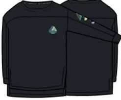 Sorrento recyceltes aktives Langarm-T-Shirt - Schwarz