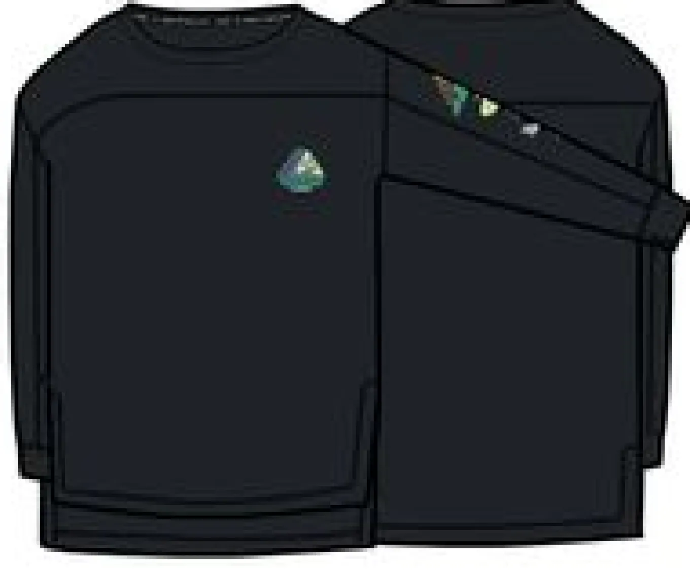 Sorrento recyceltes aktives Langarm-T-Shirt - Schwarz