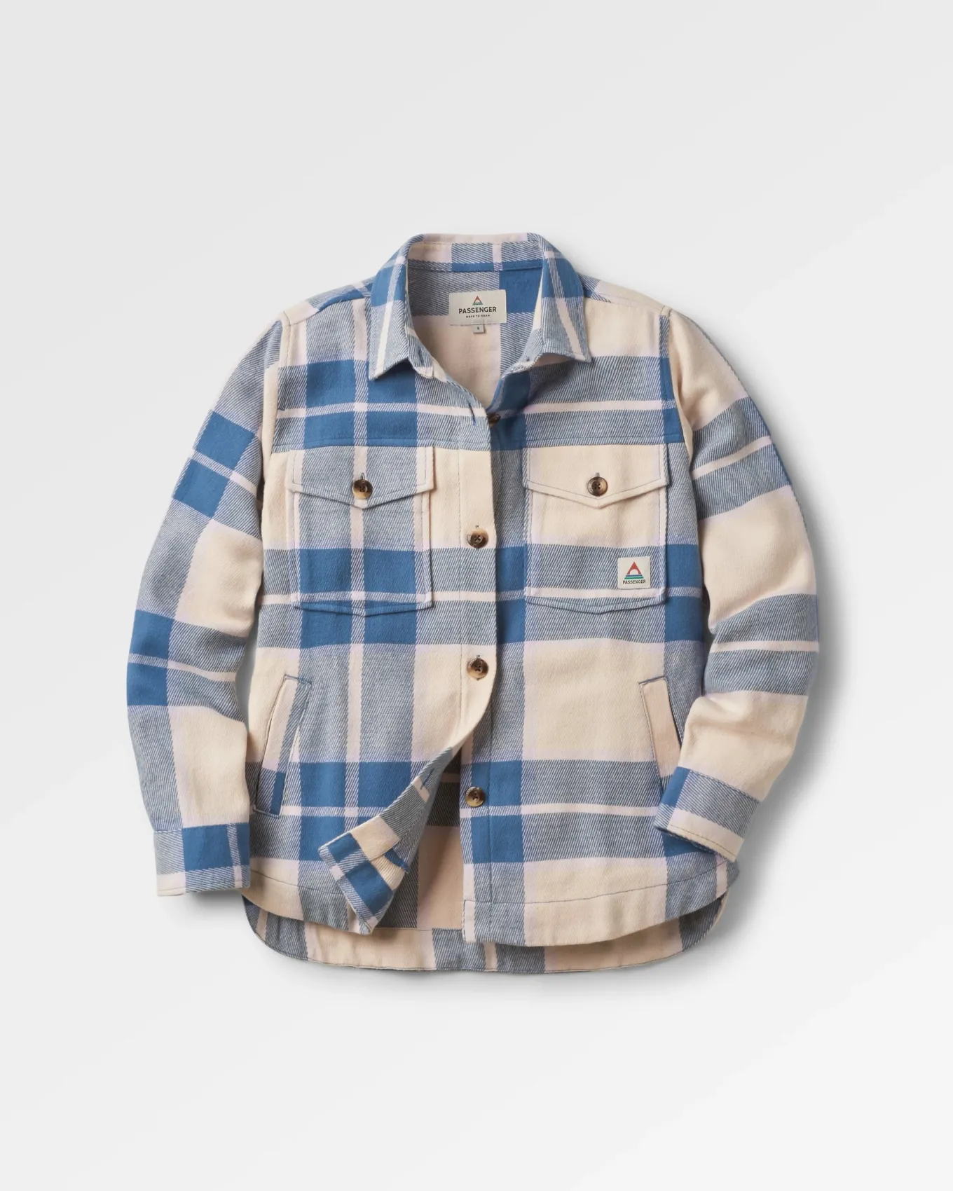 Stella Bio-Baumwoll-Langarmshirt - Provinz Blau Karo