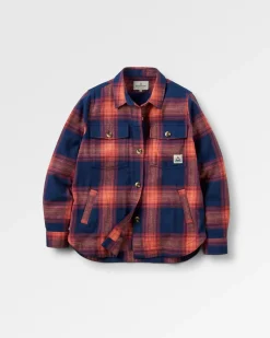 Stella Bio-Baumwoll-Langarmshirt - Reiches Marineblau/ Roter Ocker Karo