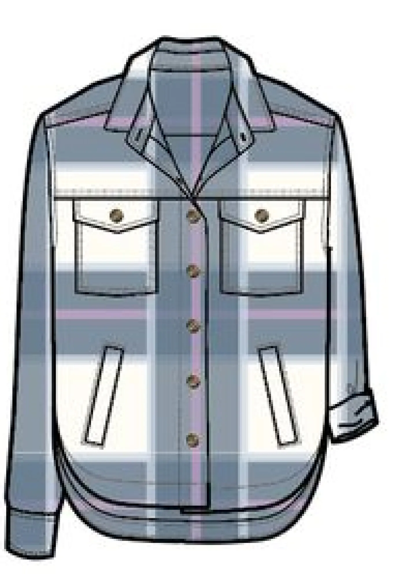 Stella Bio-Baumwoll-Langarmshirt - Provinz Blau Karo