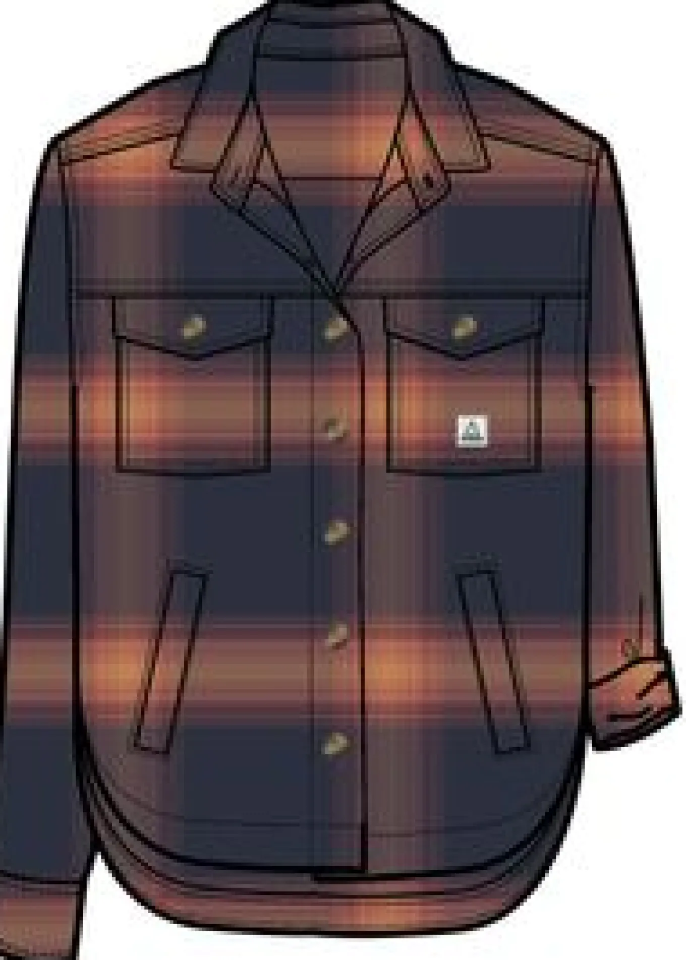 Stella Bio-Baumwoll-Langarmshirt - Reiches Marineblau/ Roter Ocker Karo