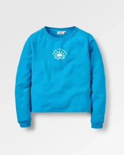 Sunburst Recycelter Sweatshirt - Blauer Pool