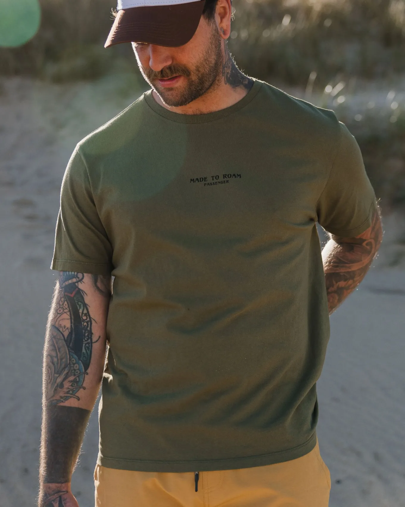 Sundown Recyceltes Bio-Baumwoll T-Shirt - Khaki
