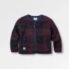 Tawny recycelte Deep-Pile Sherpa-Jacke - Tiefe Pflaume/Tiefes Marine Karo