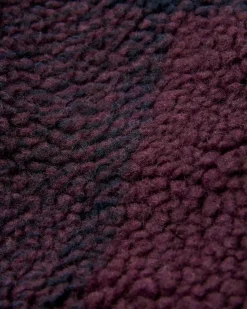 Tawny recycelte Deep-Pile Sherpa-Jacke - Tiefe Pflaume/Tiefes Marine Karo