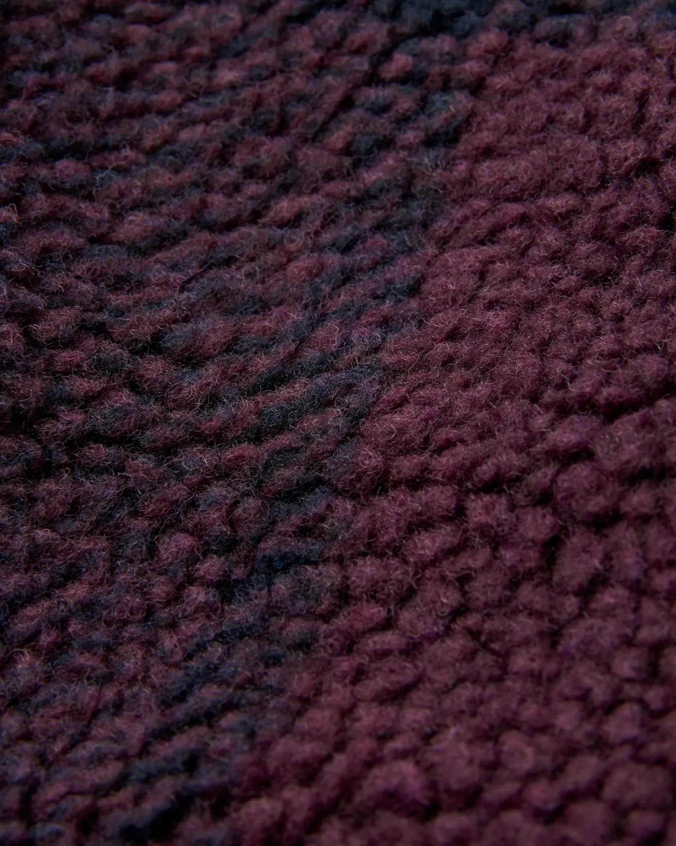 Tawny recycelte Deep-Pile Sherpa-Jacke - Tiefe Pflaume/Tiefes Marine Karo