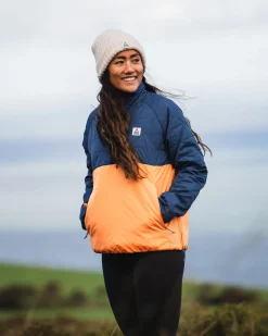 Trace Recycelte Thermore® Isolierte Jacke - Dunkelblau/Aprikose