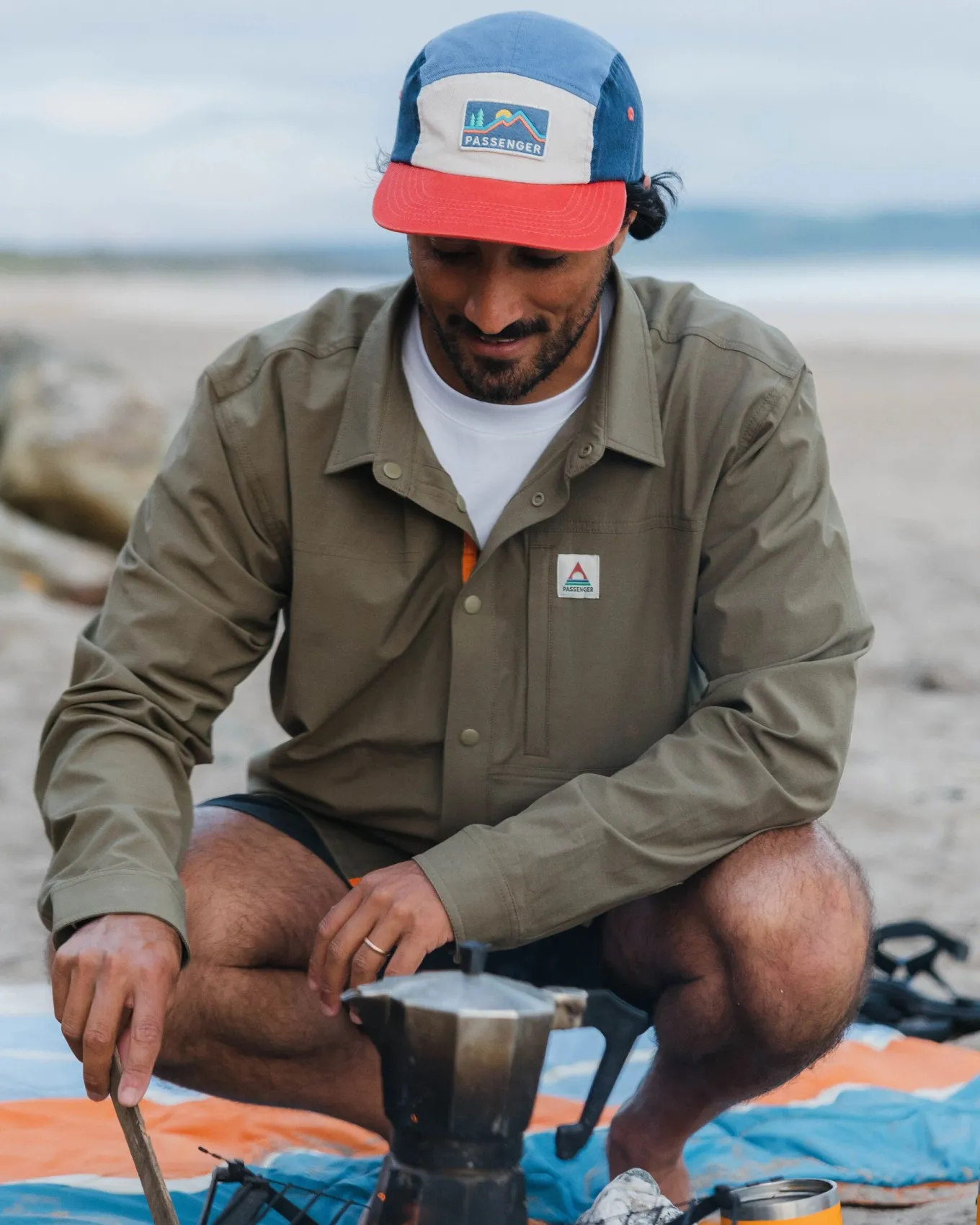 Traveller Stretchhemd - Khaki