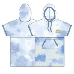 Tulum Recycelter Surf-Poncho - Tie Dye Kornblume