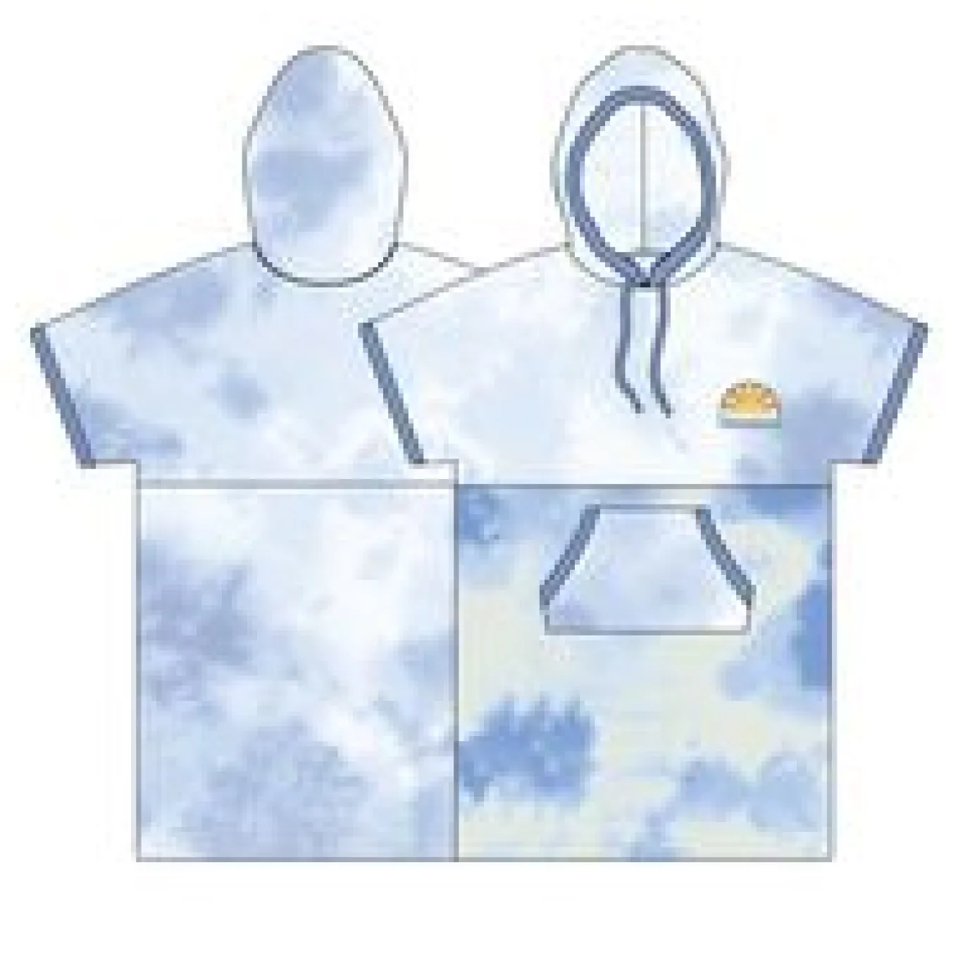 Tulum Recycelter Surf-Poncho - Tie Dye Kornblume