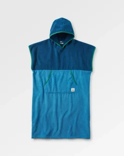 Tulum Recycled Towel Surf-Poncho - Moonlight Blue/Dark Denim