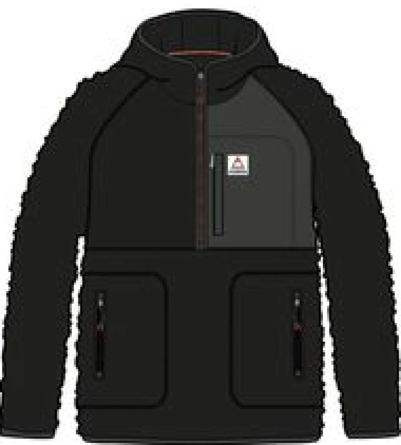 Ventura 1/2 Reißverschluss Recyceltes Sherpa-Fleece - Schwarz