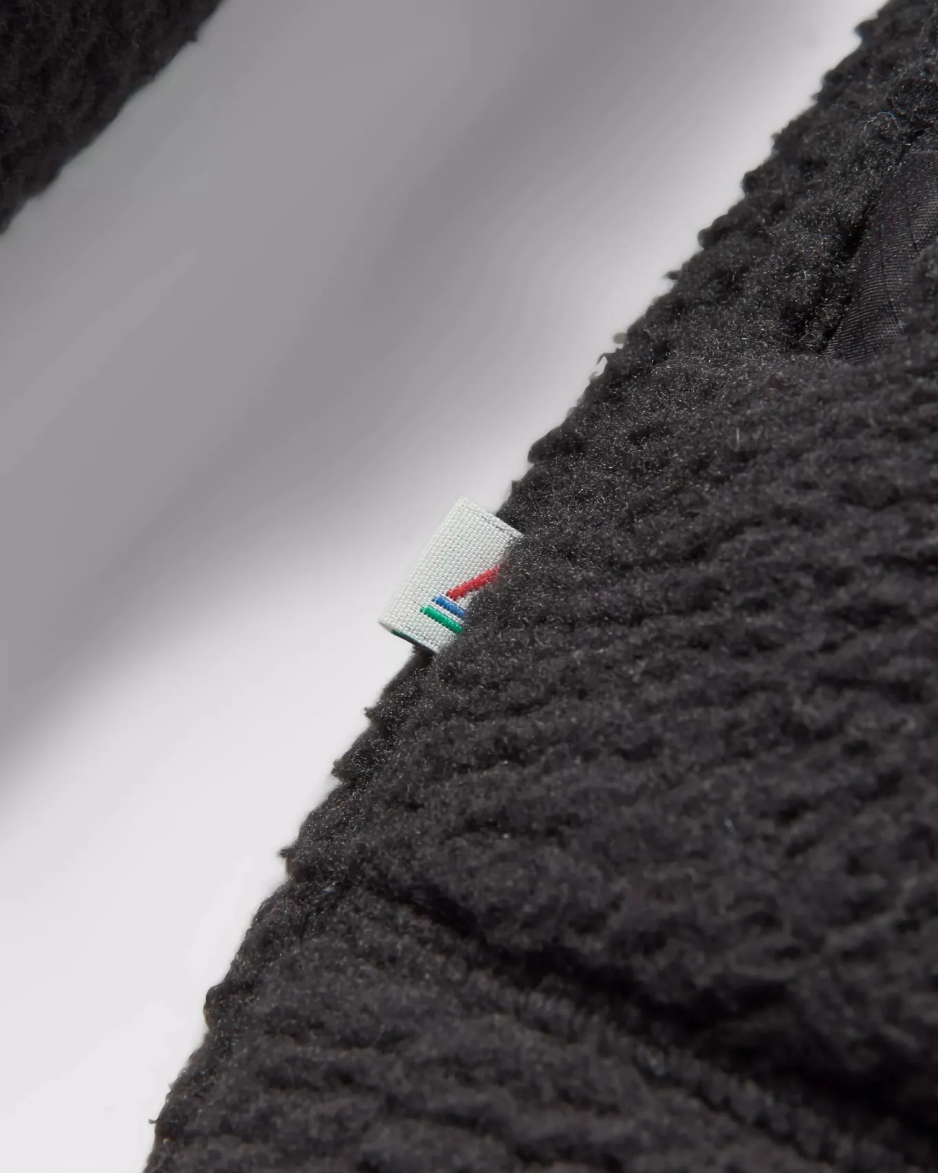 Ventura 1/2 Reißverschluss Recyceltes Sherpa-Fleece - Schwarz