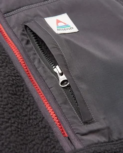 Ventura 1/2 Reißverschluss Recyceltes Sherpa-Fleece - Schwarz
