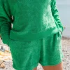 Vibes Texturierte Shorts - Grüne Fichte