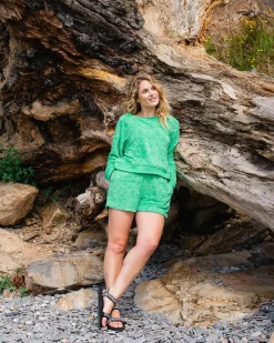 Vibes Texturierte Shorts - Grüne Fichte