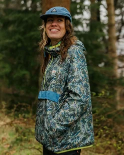 Viento Recycelte Windjacke Anorak - Abstrakte Seealge Pistazie