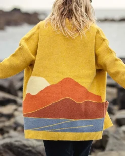Vista Recycelter Strickcardigan - Bernsteingold