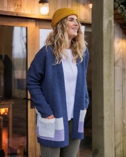 Vista Recycelter Strickcardigan - Dunkler Denim