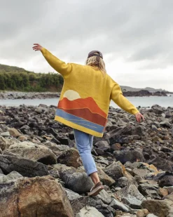Vista Recycelter Strickcardigan - Bernsteingold