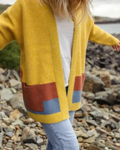 Vista Recycelter Strickcardigan - Bernsteingold