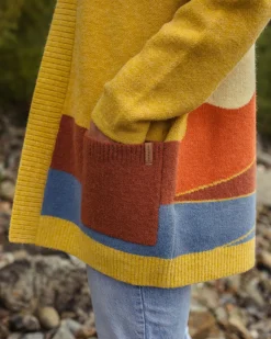 Vista Recycelter Strickcardigan - Bernsteingold