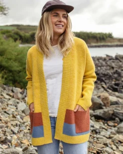 Vista Recycelter Strickcardigan - Bernsteingold