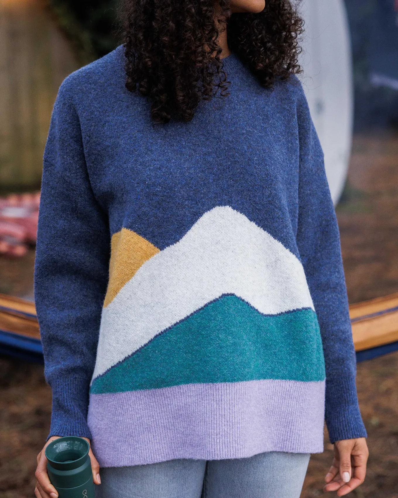 Vista Recycelter Strickpullover - Dunkler Denim
