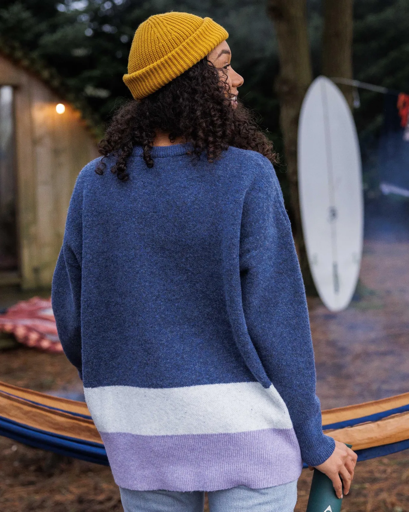 Vista Recycelter Strickpullover - Dunkler Denim