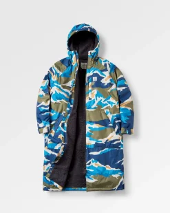 Waves Recycelter Sherpa Gefütterter Surf-Poncho - Bergszenen-Khaki