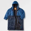 Waves Recycelter Sherpa Gefütterter Surf-Poncho - Dunkles Denim/ Tiefes Marineblau