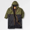 Waves Recycelter Sherpa Gefütterter Surf-Poncho - Schwarz/Khaki