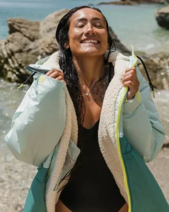 Waves Recycelter Sherpa Gefütterter Surf-Poncho - Surf Spray/Tiefsee