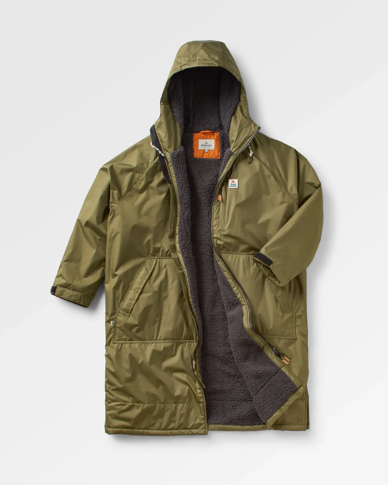 Waves Recycelter Sherpa Gefütterter Surf-Poncho - Khaki
