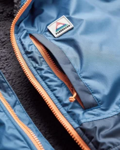 Waves Recycelter Sherpa Gefütterter Surf-Poncho - Dunkles Denim/ Tiefes Marineblau