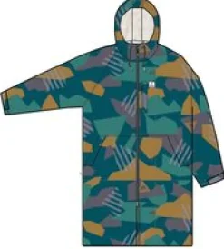 Waves Recycelter Sherpa Gefütterter Surf-Poncho - Tiefblaues Tarnmuster